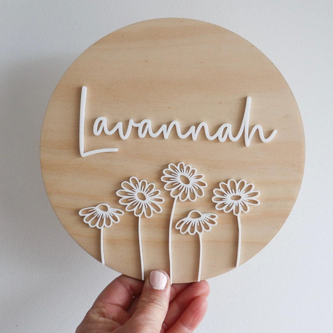 Daisy Acrylic Name Plaque