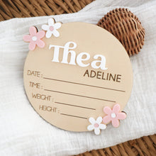 Load image into Gallery viewer, Flower Acrylic Birth Plaque
