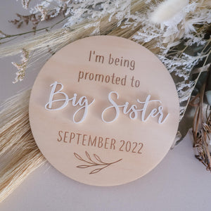 Big Sister/ Big Brother Announcement Plaque with acrylic