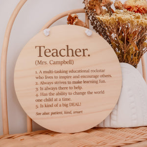 Teacher Definition Plaque