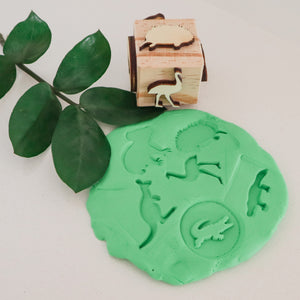 6 in 1 Wooden Play Dough Stamp- Australian Animals