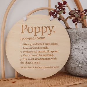 Poppy Definition Plaque