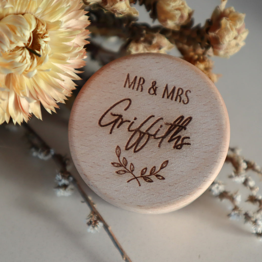 Personalised Wooden Wedding Ring Box