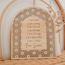 Load image into Gallery viewer, Affirmation Plaque- Floral Rattan
