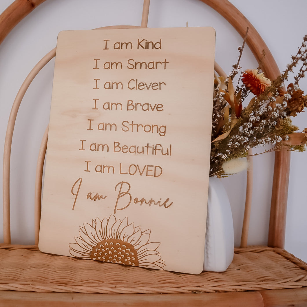 Affirmation Plaque Sunflower