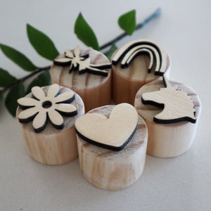 Natural Wooden Magical Play Dough Stamps