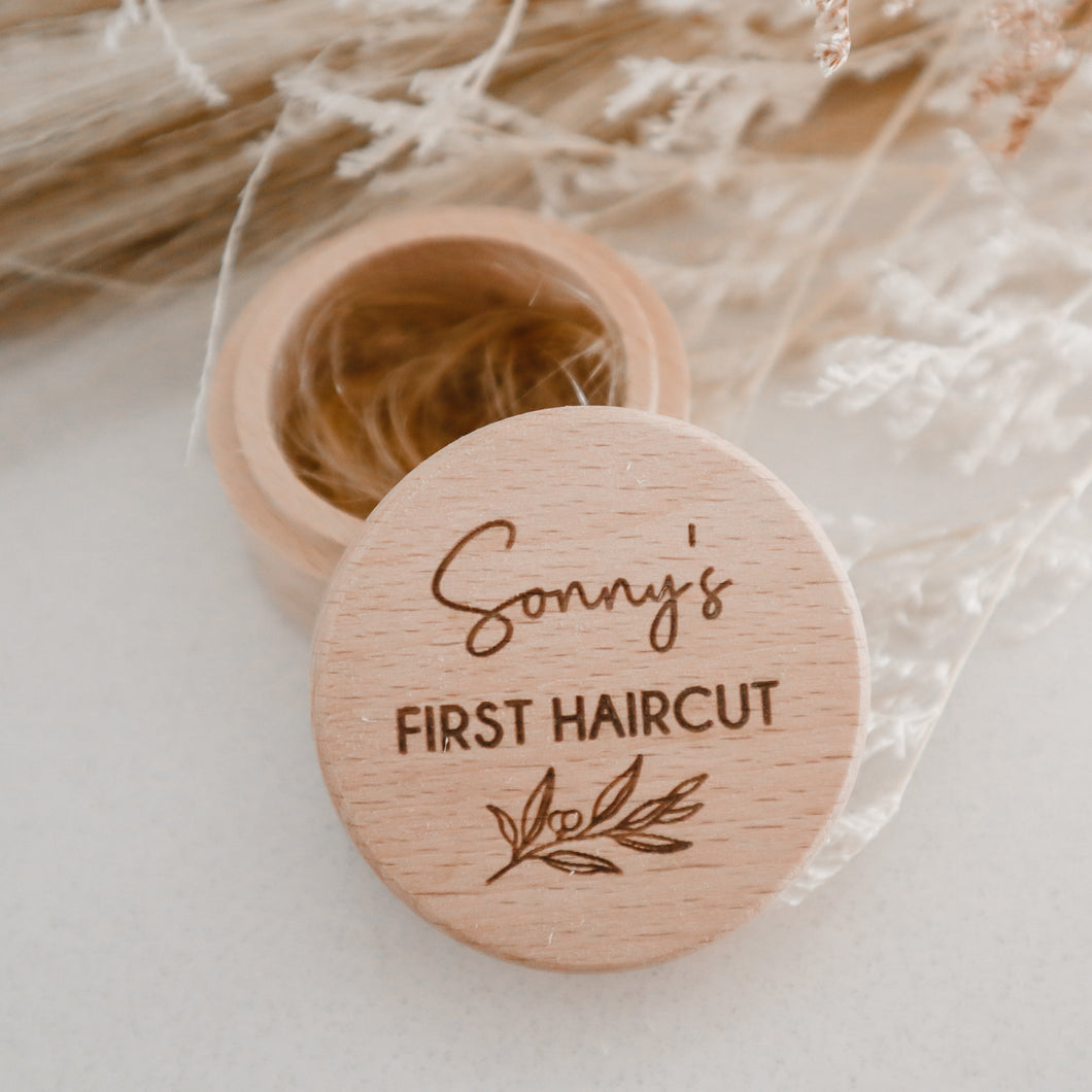 Personalised First Haircut Wooden Box