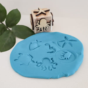 6 in 1 Wooden Play Dough Stamp- Sea Animals