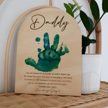 Load image into Gallery viewer, Personalised Daddy Handprint Poem Plaque
