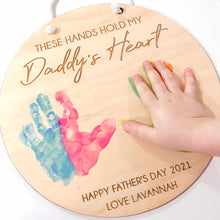 Load image into Gallery viewer, Personalised Father’s Day Handprint Plaque
