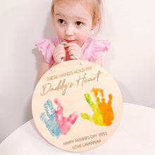 Load image into Gallery viewer, Personalised Father’s Day Handprint Plaque
