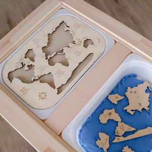 Ikea Trofast / Flisat Continent Puzzle Insert | Kids World Map Puzzle | LARGE LID