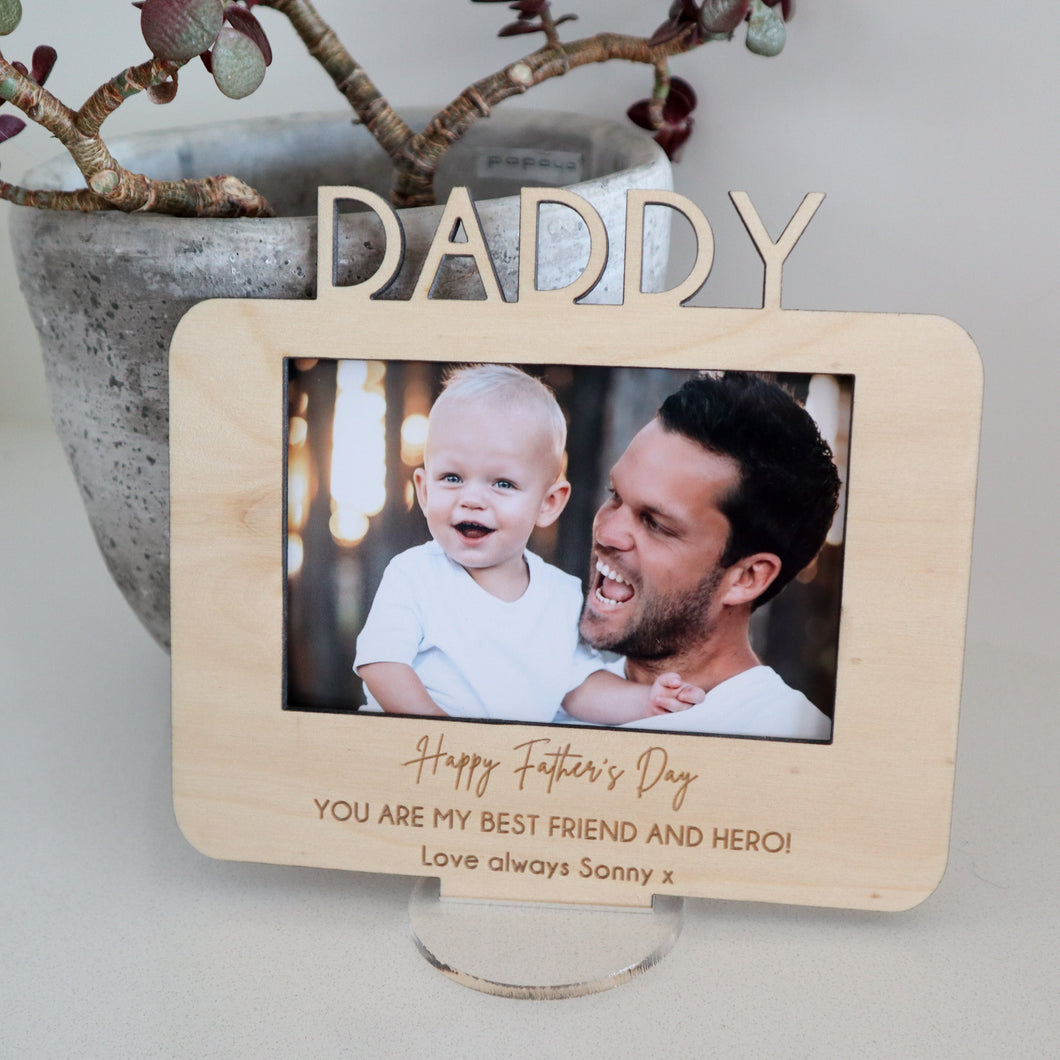 Father’s Day Photo Frame with Cut Out Name