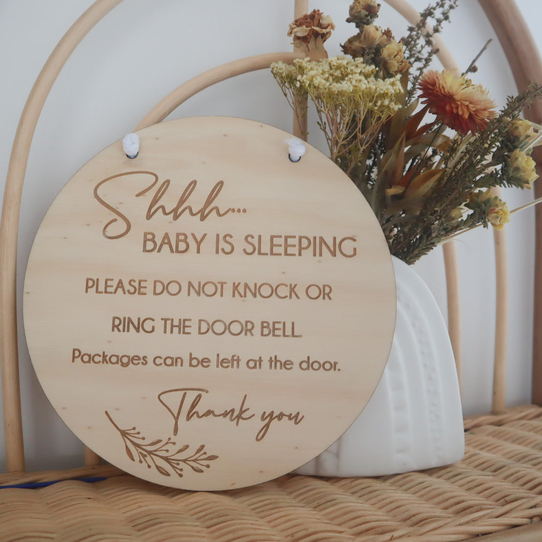 Shhh Baby Sleeping Do Not Distrub Plaque