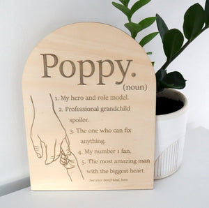 Poppy Definition Arch Plaque