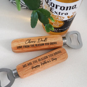 Engraved Wooden Bottle Opener