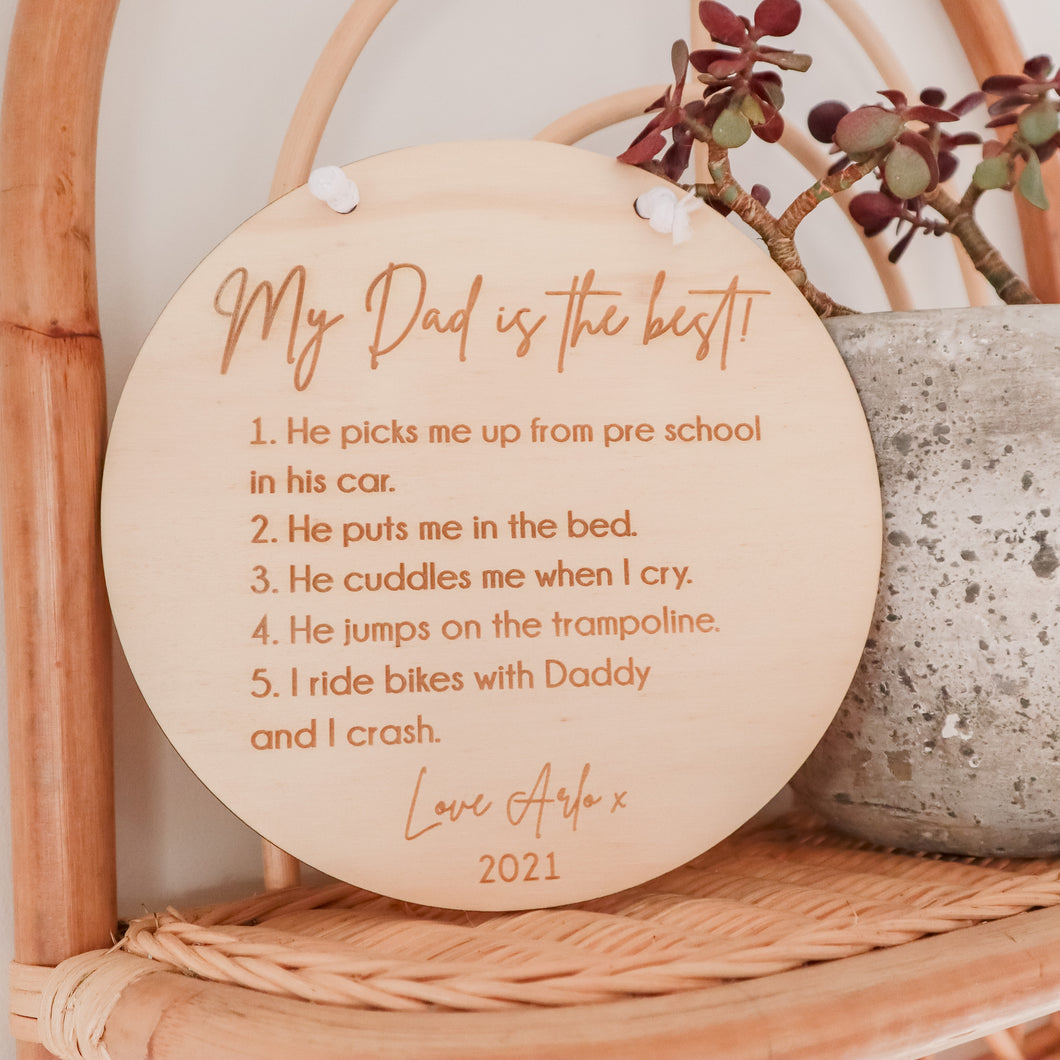 Personalised Best Daddy Definition Plaque