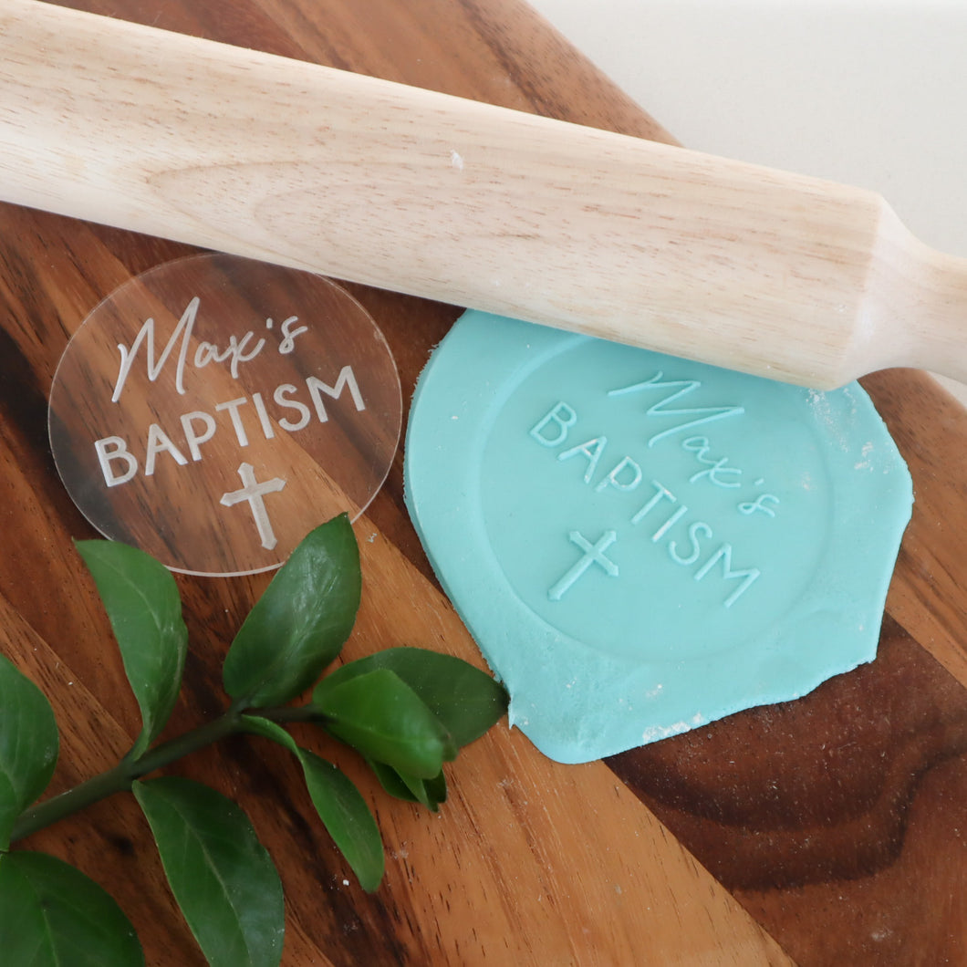 Baptism Cookie Fondant Stamp