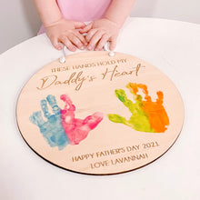 Load image into Gallery viewer, Personalised Father’s Day Handprint Plaque
