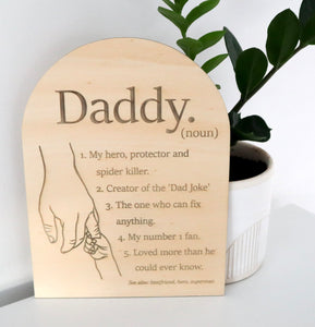 Daddy Definition Arch Plaque