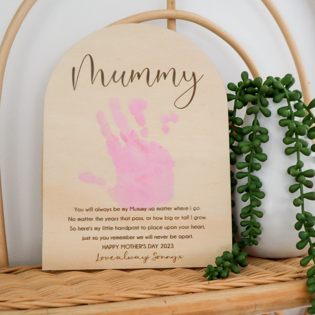 Personalised Arch Handprint Poem Plaque