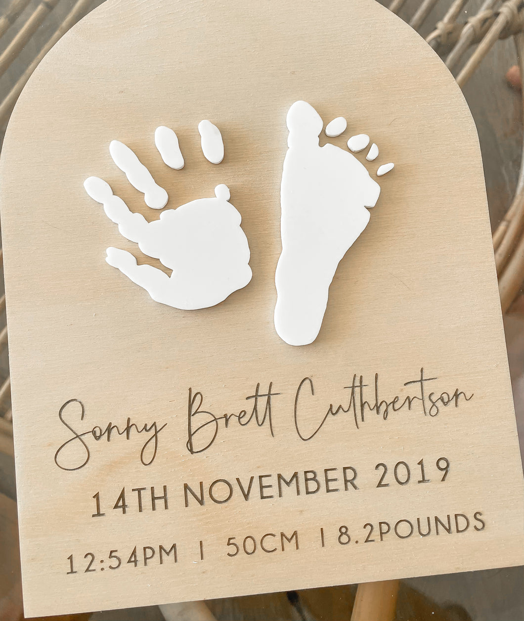 Acrylic Baby Handprint Plaque