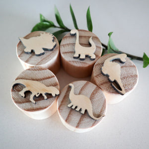 Wooden Dinosaur Play Dough Stamps