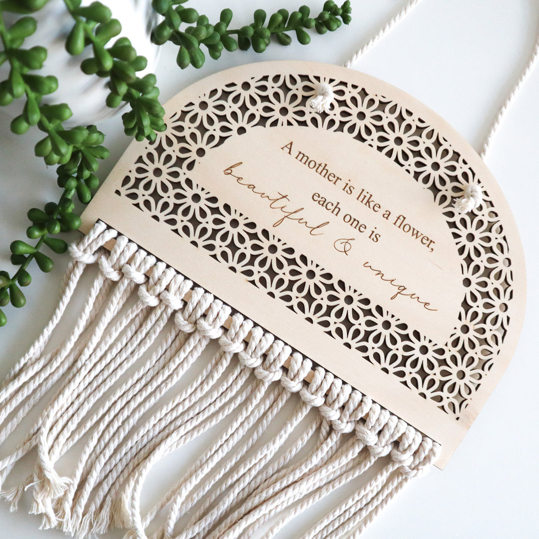 Macrame Mother’s Wall Hanger