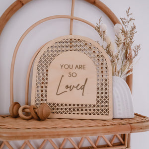 Wooden Rattan ‘You are so loved’ sign