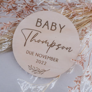 Pregnancy Announcement Disc-Leaf