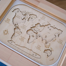 Load image into Gallery viewer, Ikea Trofast / Flisat Continent Puzzle Insert | Kids World Map Puzzle | LARGE LID
