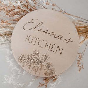 Personalised Kitchen Sign| Cubby House sign- Floral