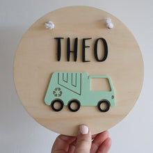 Load image into Gallery viewer, Garbage Truck Acrylic Name Plaque
