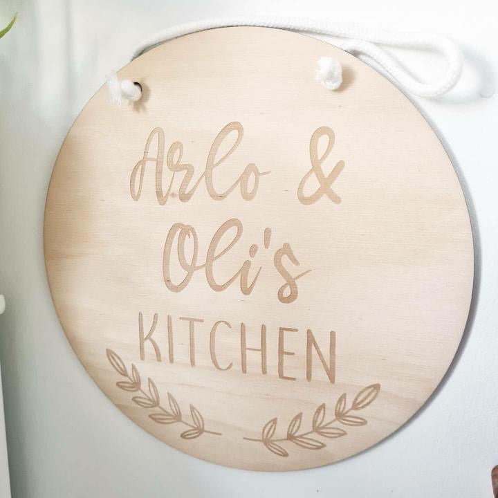 Personalised Kitchen Play Sign| Cubby House Sign