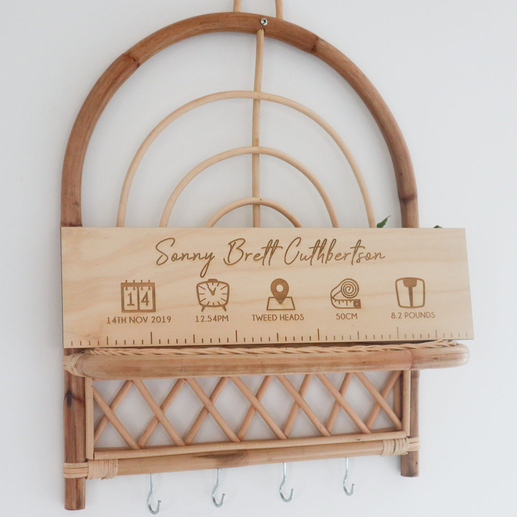 Birth Ruler | Birth Stat Ruler | Newborn Gift | Baby Gift